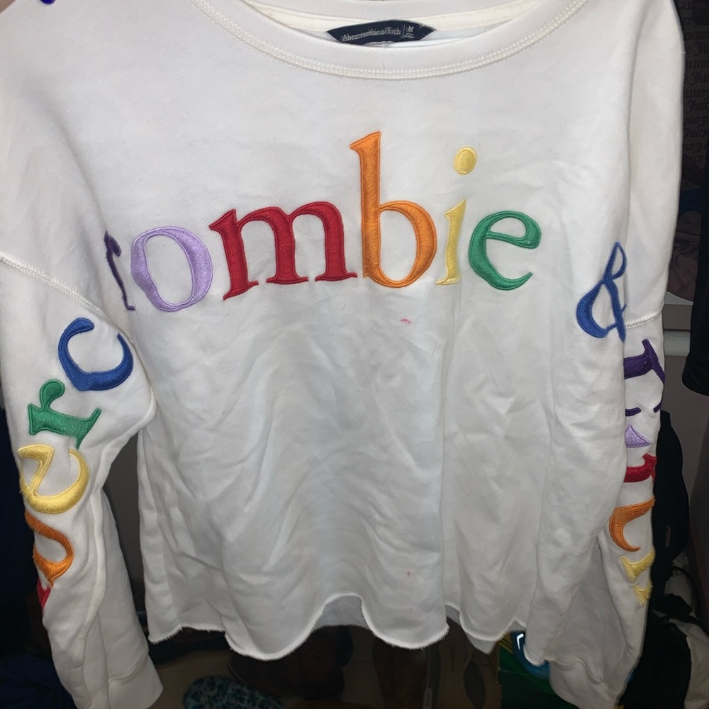 White Abercrombie sweater